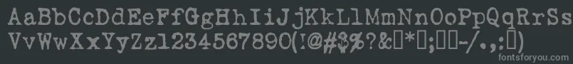 Fonte LoveLettertw – fontes cinzas em um fundo preto