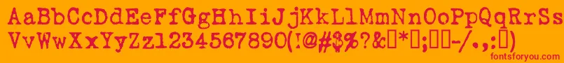 フォントLoveLettertw – オレンジの背景に赤い文字