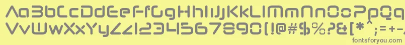 フォントNeuropolnovacdBold – 黄色の背景に灰色の文字