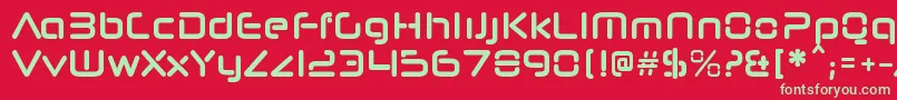 フォントNeuropolnovacdBold – 赤い背景に緑の文字