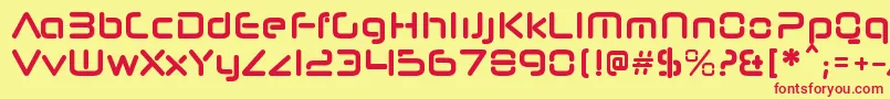 NeuropolnovacdBold Font – Red Fonts on Yellow Background