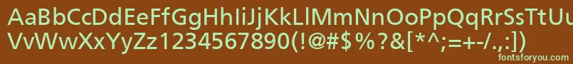 Шрифт AgForeignerRomanMedium – зелёные шрифты на коричневом фоне