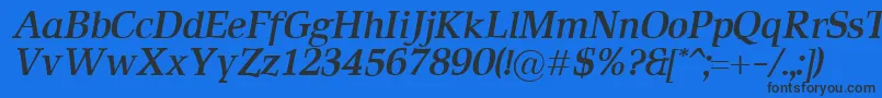 RustikaBolditalic Font – Black Fonts on Blue Background