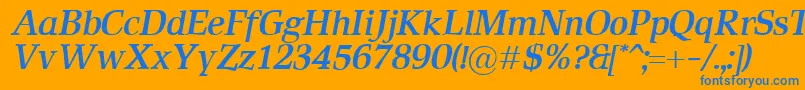 RustikaBolditalic Font – Blue Fonts on Orange Background