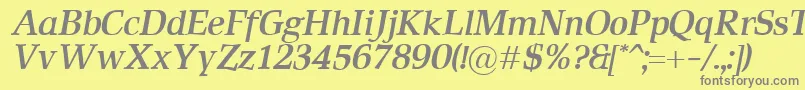 RustikaBolditalic Font – Gray Fonts on Yellow Background