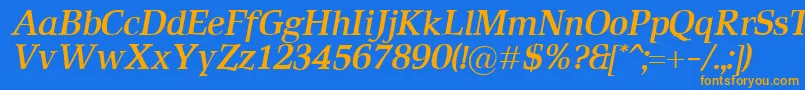 RustikaBolditalic Font – Orange Fonts on Blue Background