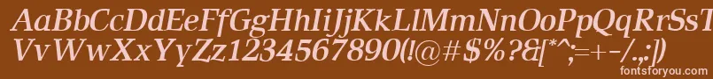 RustikaBolditalic Font – Pink Fonts on Brown Background