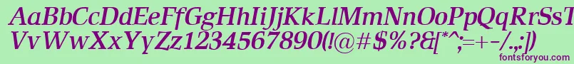 RustikaBolditalic Font – Purple Fonts on Green Background