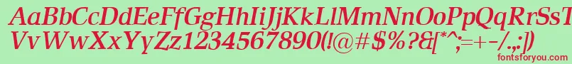 RustikaBolditalic Font – Red Fonts on Green Background