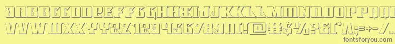 Lifeforce3D-fontti – harmaat kirjasimet keltaisella taustalla