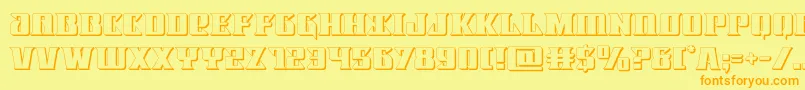 フォントLifeforce3D – オレンジの文字が黄色の背景にあります。