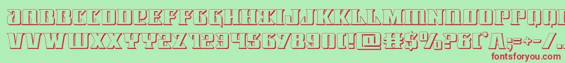フォントLifeforce3D – 赤い文字の緑の背景
