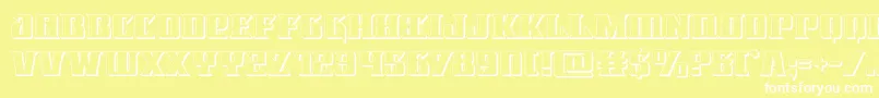フォントLifeforce3D – 黄色い背景に白い文字