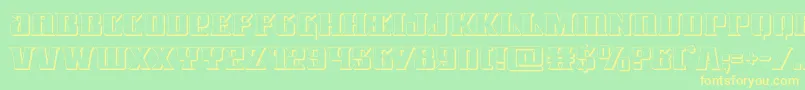 Lifeforce3D Font – Yellow Fonts on Green Background