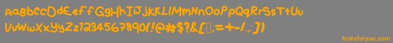 フォントThoseDays – オレンジの文字は灰色の背景にあります。