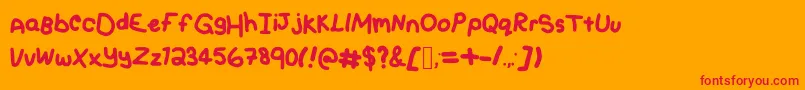 ThoseDays Font – Red Fonts on Orange Background