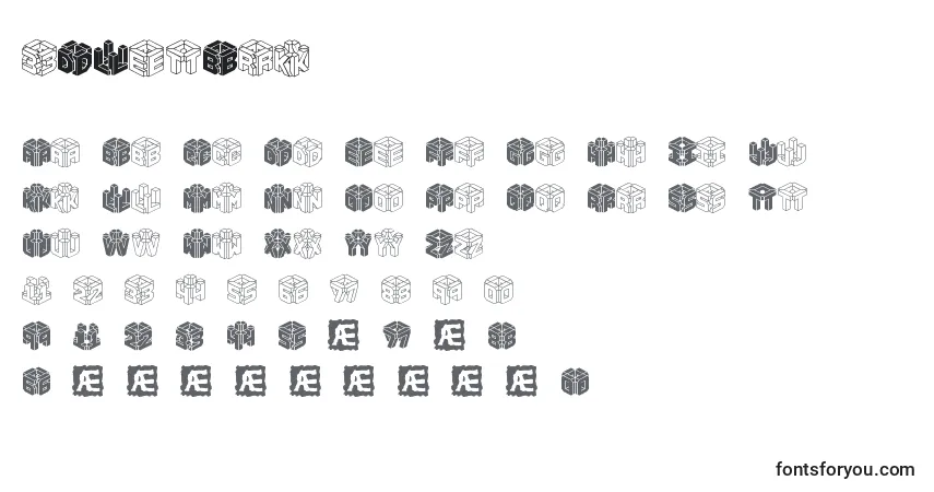 A fonte 3DLetBrk – alfabeto, números, caracteres especiais