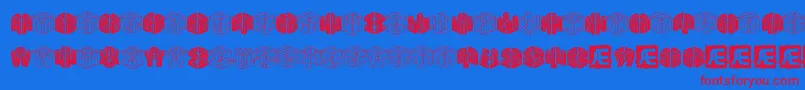 3DLetBrk-Schriftart – Rote Schriften auf blauem Hintergrund