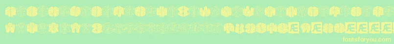 3DLetBrk Font – Yellow Fonts on Green Background