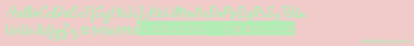 RoughSketch Font – Green Fonts on Pink Background