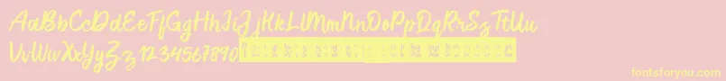 RoughSketch Font – Yellow Fonts on Pink Background