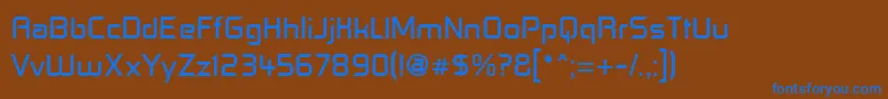 Contf-Schriftart – Blaue Schriften auf braunem Hintergrund