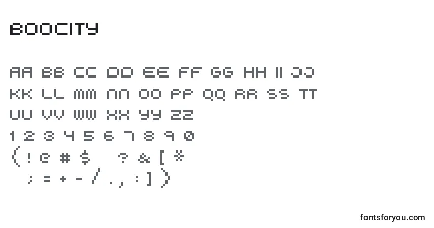 Schriftart BooCity – Alphabet, Zahlen, spezielle Symbole