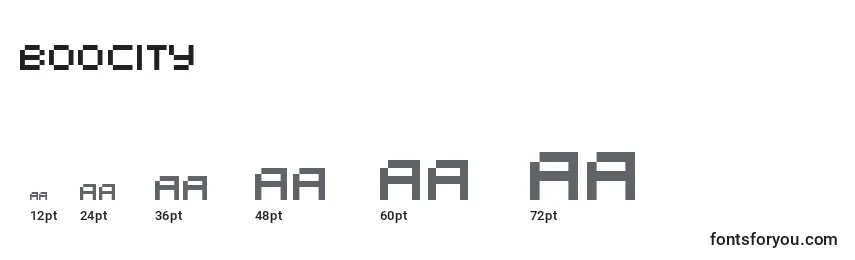 BooCity Font Sizes