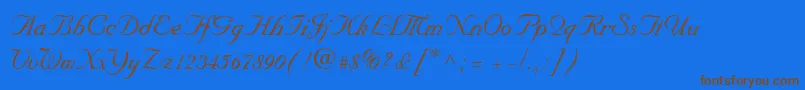 NuptialScript Font – Brown Fonts on Blue Background