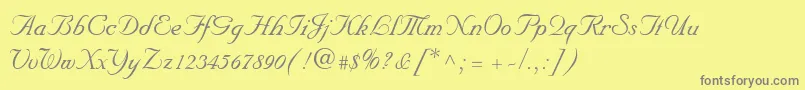 NuptialScript Font – Gray Fonts on Yellow Background