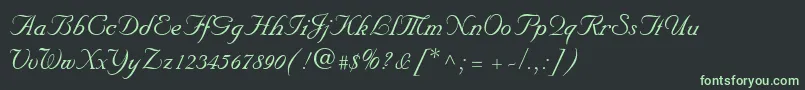 NuptialScript-fontti – vihreät fontit mustalla taustalla