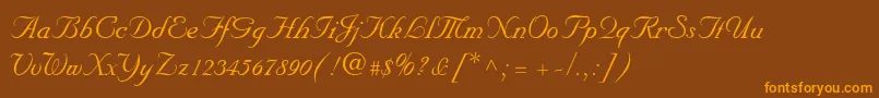 NuptialScript Font – Orange Fonts on Brown Background