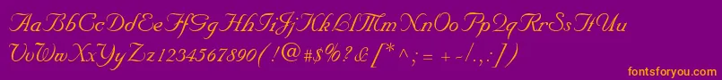 NuptialScript Font – Orange Fonts on Purple Background