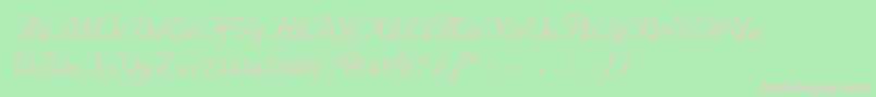 NuptialScript Font – Pink Fonts on Green Background