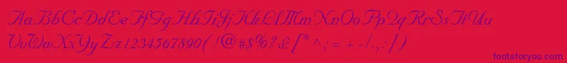 NuptialScript Font – Purple Fonts on Red Background