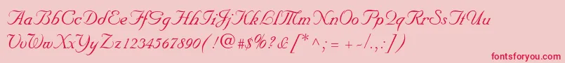 NuptialScript-Schriftart – Rote Schriften auf rosa Hintergrund