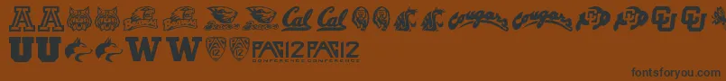 Pac12 Font – Black Fonts on Brown Background