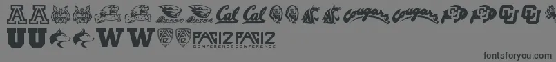 Pac12 Font – Black Fonts on Gray Background