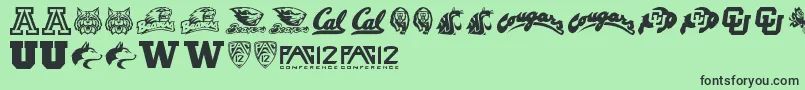 Pac12 Font – Black Fonts on Green Background