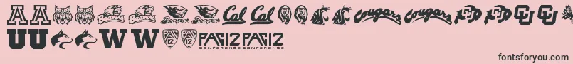 Pac12 Font – Black Fonts on Pink Background