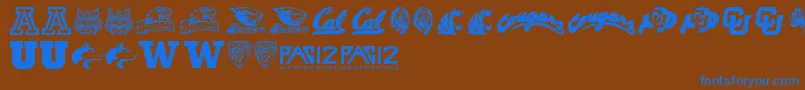 Pac12 Font – Blue Fonts on Brown Background