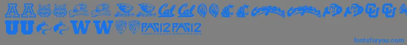 Pac12 Font – Blue Fonts on Gray Background