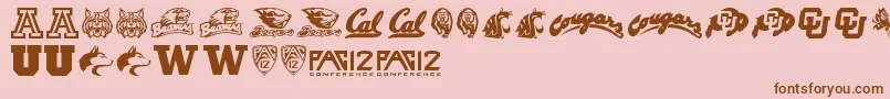 Pac12 Font – Brown Fonts on Pink Background