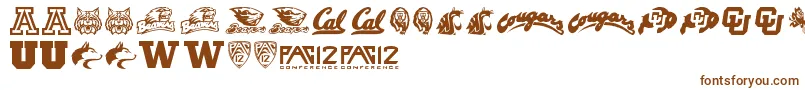 Pac12 Font – Brown Fonts on White Background