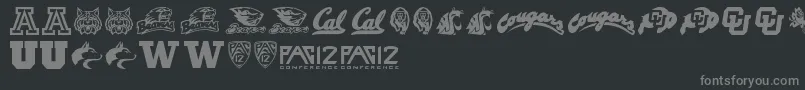 Pac12 Font – Gray Fonts on Black Background