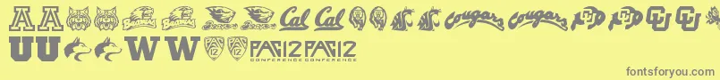Pac12 Font – Gray Fonts on Yellow Background