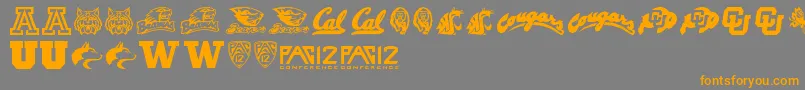 Pac12 Font – Orange Fonts on Gray Background