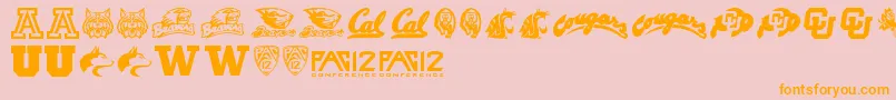 Pac12 Font – Orange Fonts on Pink Background
