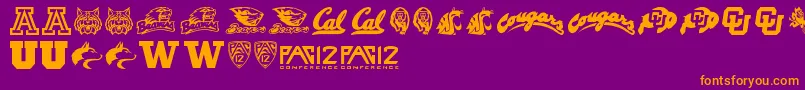 Pac12 Font – Orange Fonts on Purple Background