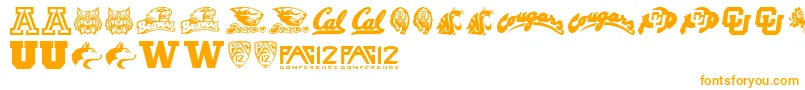 Pac12 Font – Orange Fonts on White Background